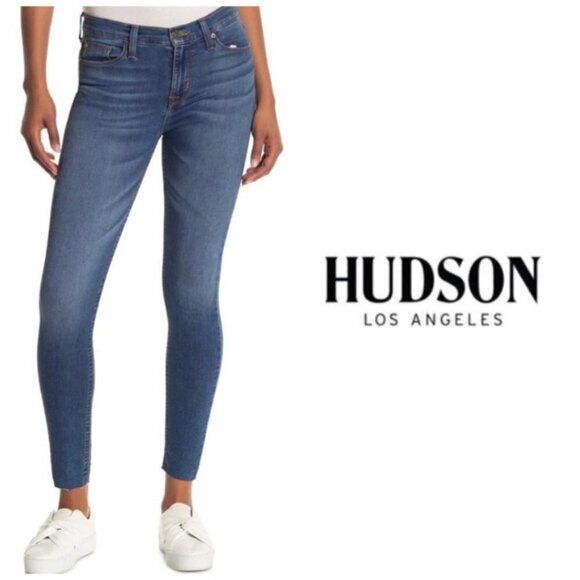 Hudson Jeans Womens Mid Rise Medium Wash Ankle Super Skinny Jeans Sz 30 New - Picture 10 of 11
